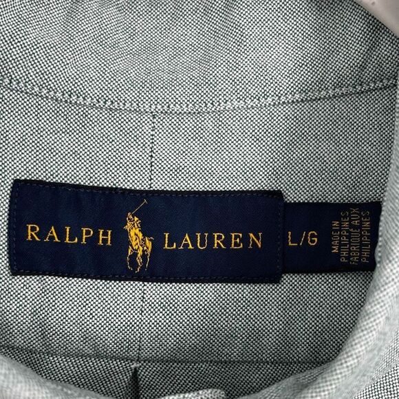 Ralph Lauren Men’s Button Down Long Sleeve Shirt Green Size Large - Picture 2 of 7